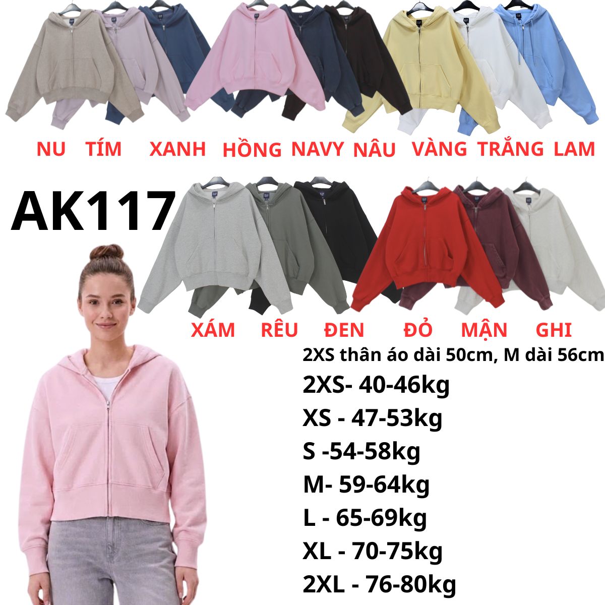 AK117- Áo khoác Gáp