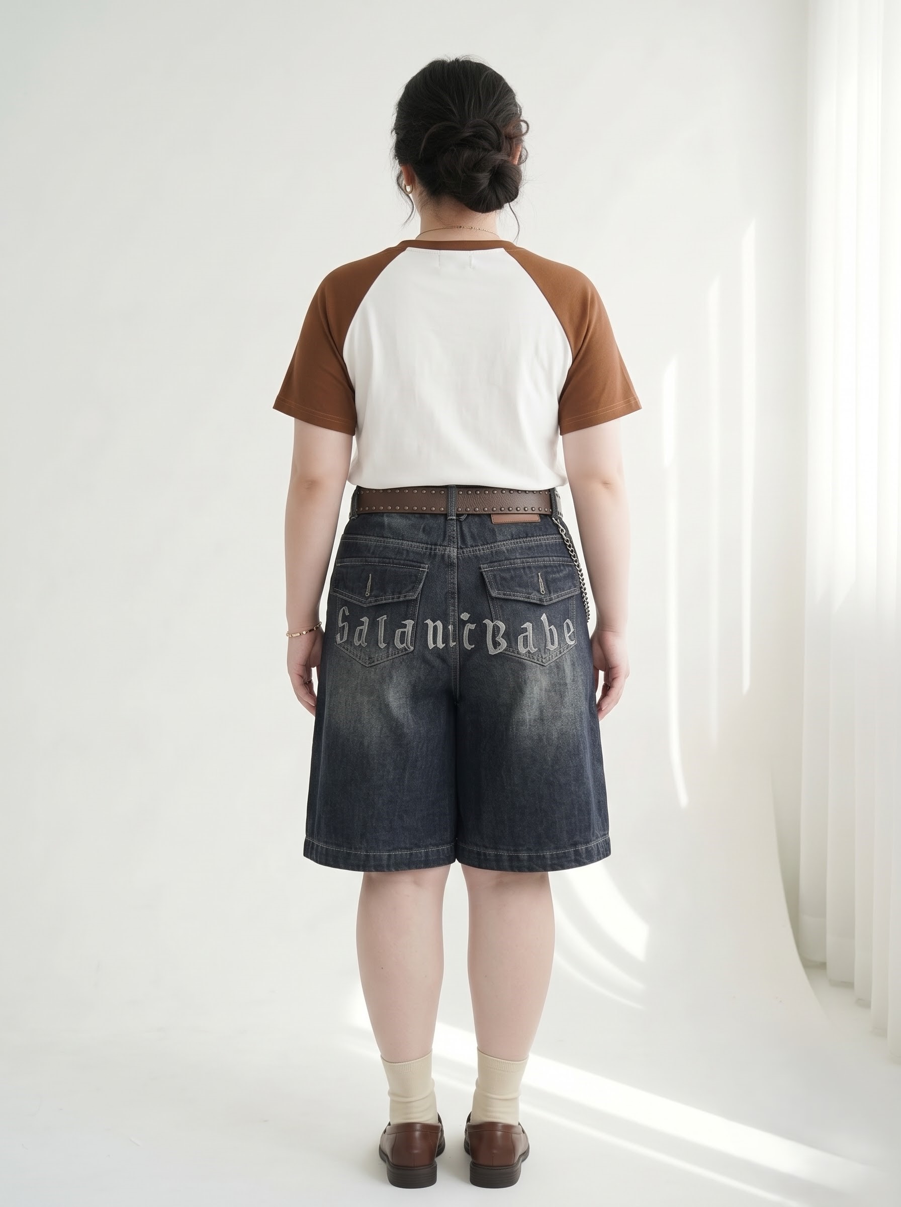Quần Jean Lửng Túi Hộp Bigsize Nữ Lưng Thun Dáng A Rộng Dài 64–65cm Vừa 55–90kg - T-QSJ80