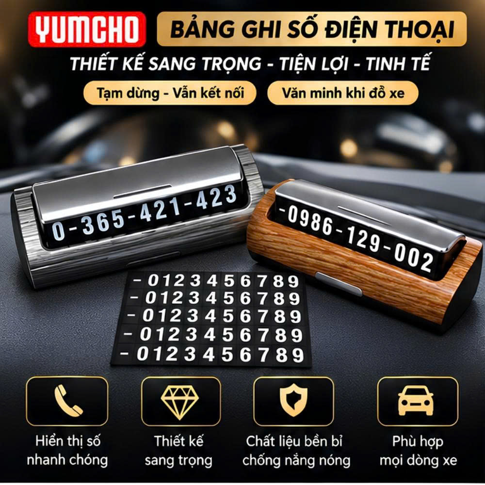 Bảng Ghi Số Điện Thoại YUMCHO Để Taplo Ô Tô Đóng Mở