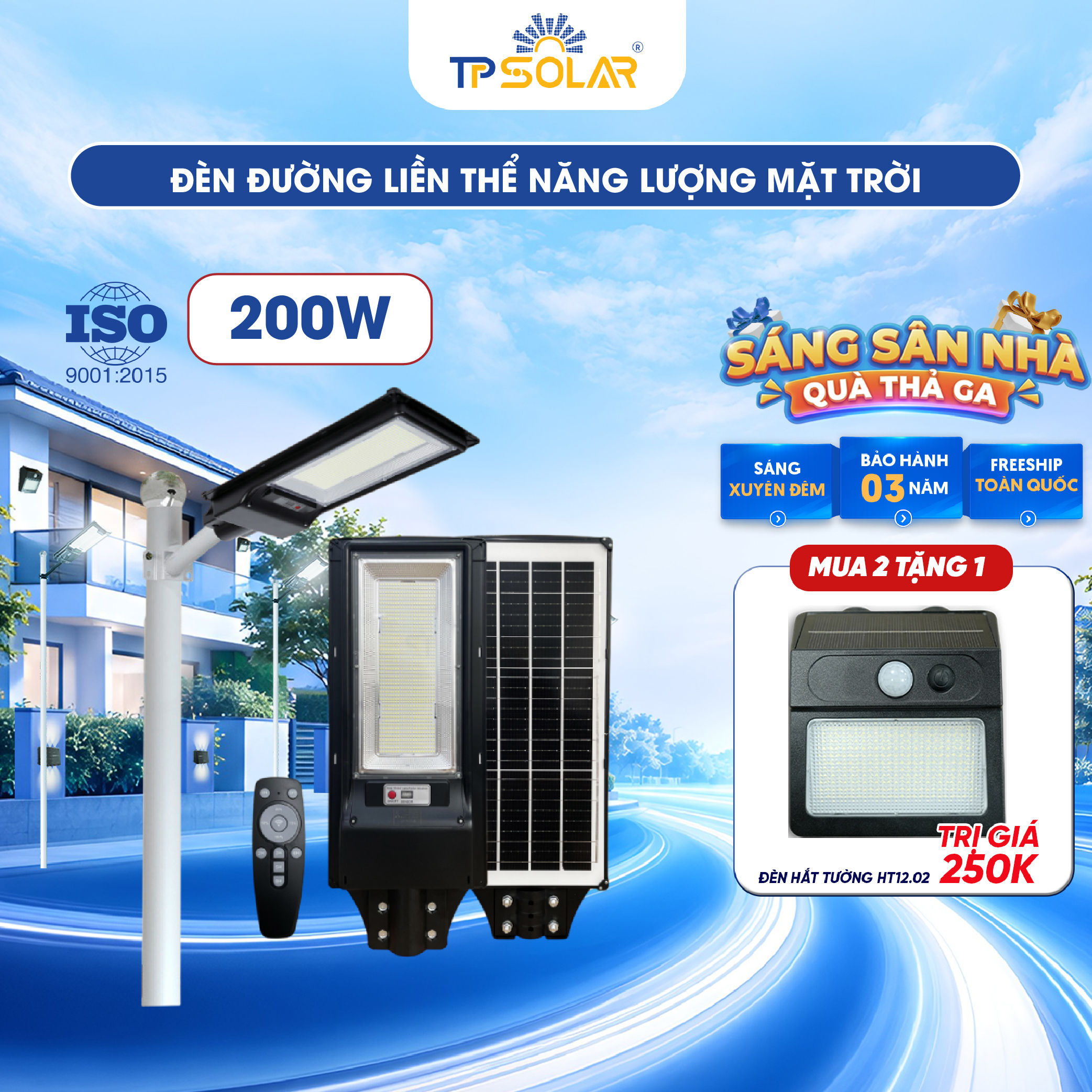 Đèn đường liền thể năng lượng mặt trời TP SOLAR LT01