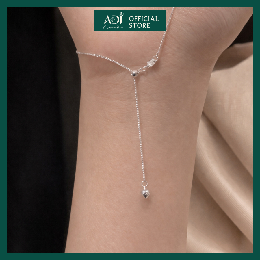Dây Chuyền Nữ Bạc 925 ADJ Charm Trái Tim Dáng Y – Vòng Cổ Bạc S925 Cao Cấp Thanh Lịch, Trang Sức Nữ Quà Tặng SD146123AD_thumbnail_3
