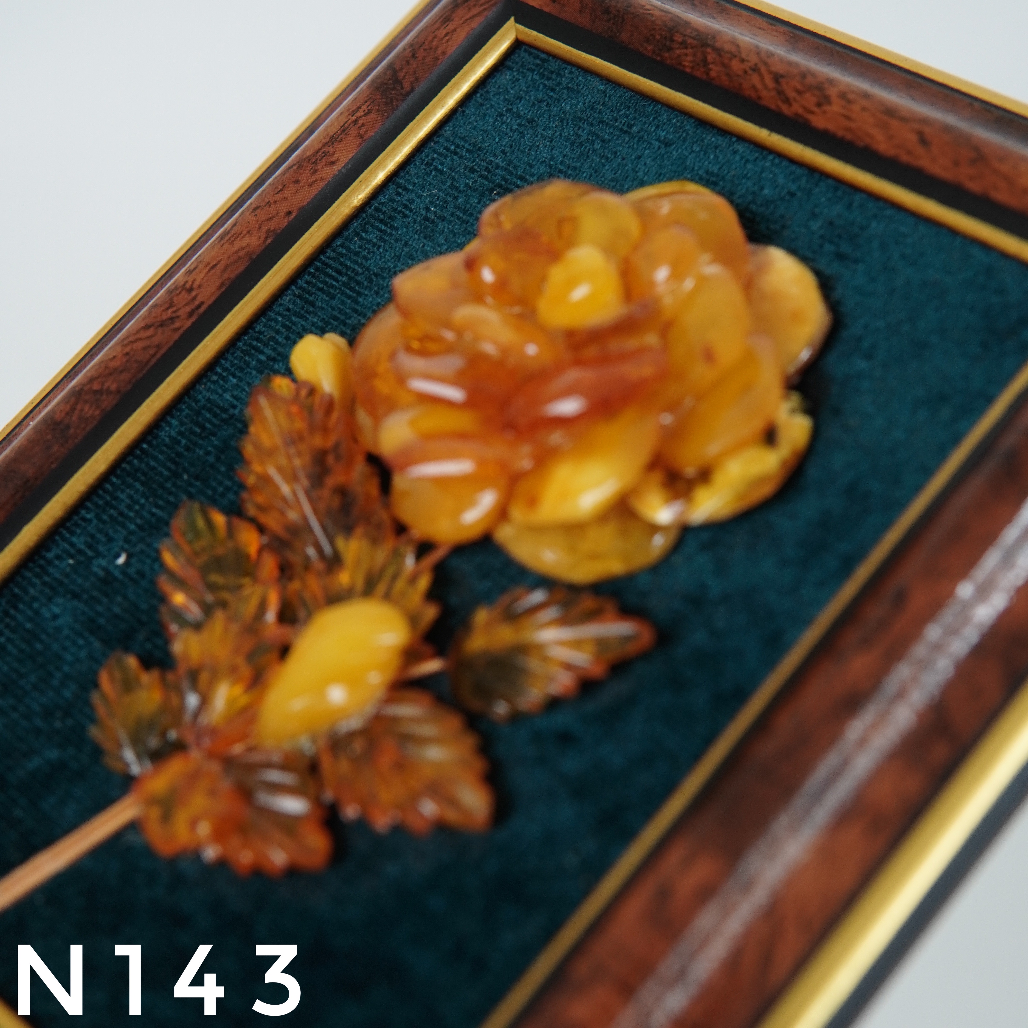 Tranh Hổ Phách Hoa Hồng – N143