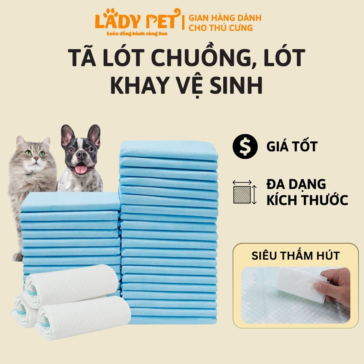 Tã lót vệ sinh cho chó mèo