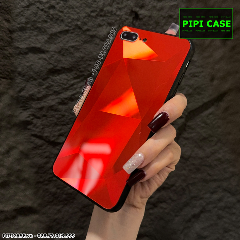 Ốp Lưng iPhone 7 Plus / 8 Plus - Kim Cương 6D - Đỏ