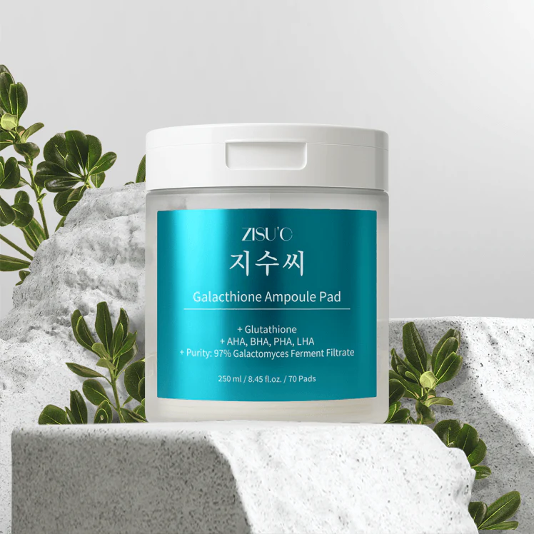 Miếng  bông tẩm  dung dịch mỹ phẩm ZISU'C Galacthione Ampoule Pad, quy cách: 70 miếng/hộp