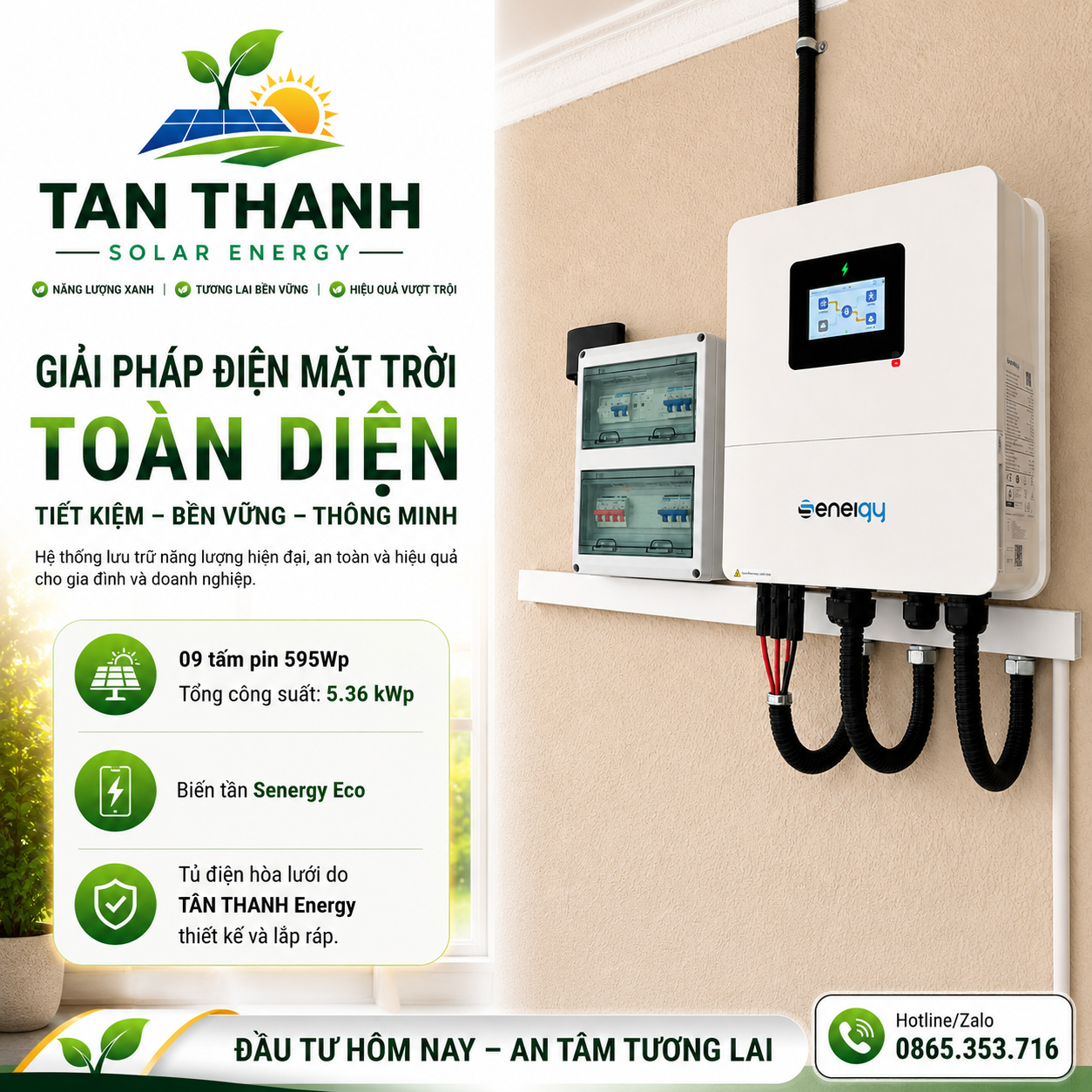 Nhà Mr Tú – Hệ Thống Điện Mặt Trời Hòa Lưới 5.36 kWp Tại TP. Thủ Đức, TP.HCM | TÂN THANH Energy