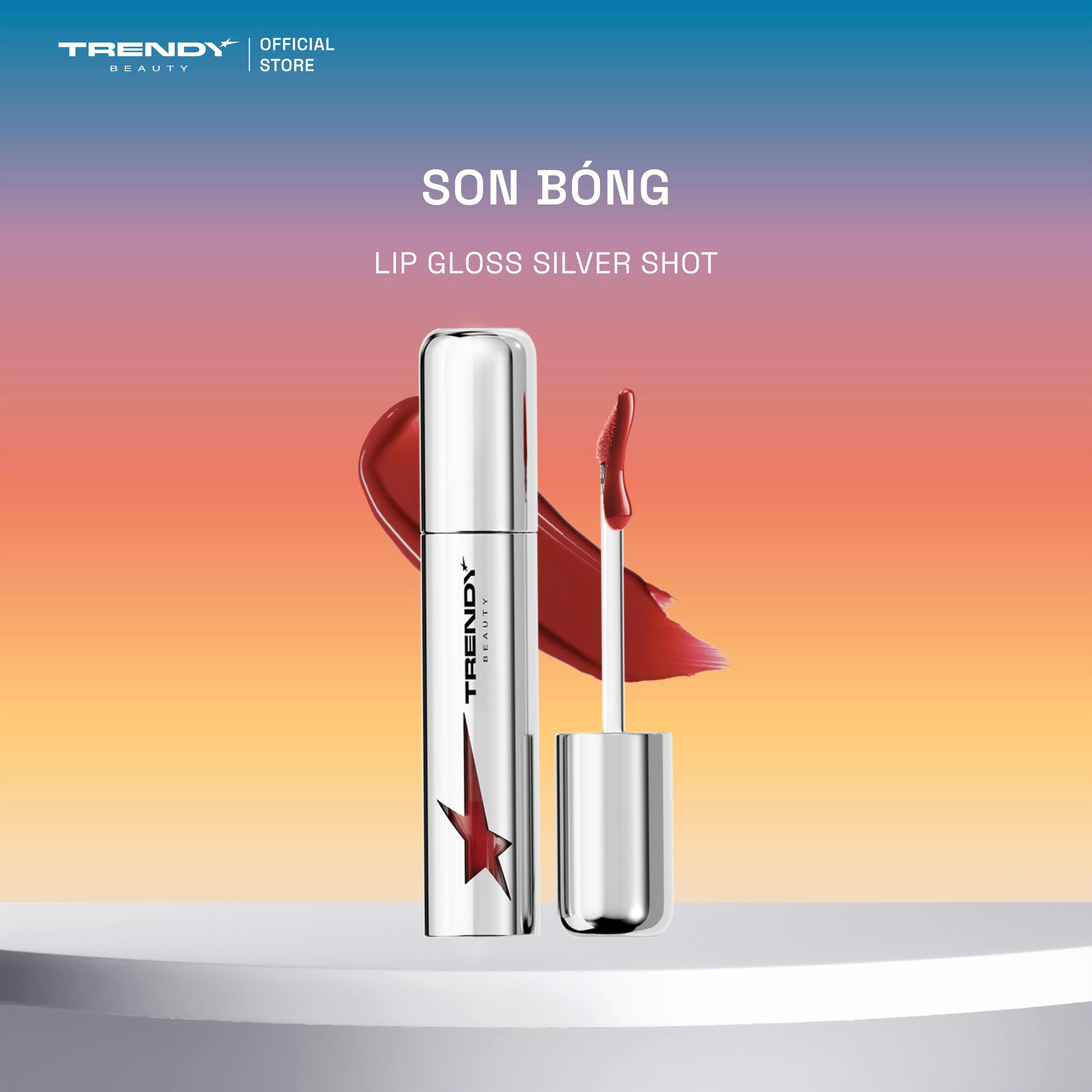 G05 Heat - Son bóng màu hồng nude Trendy Beauty Lip Gloss Silver Shot