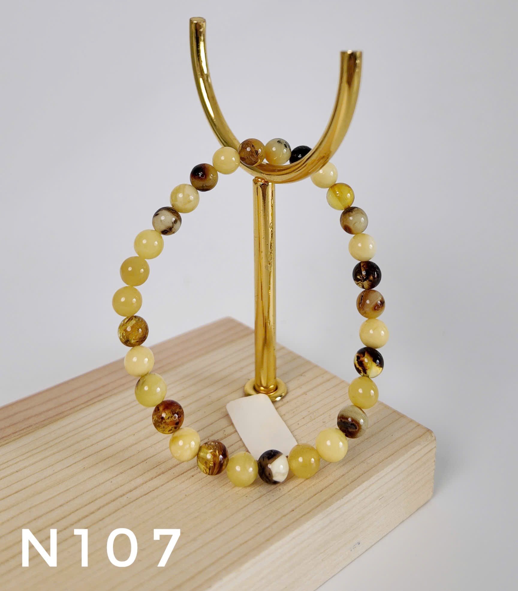 Vòng Tay Hổ Phách Tiểu Tinh Cầu Đa Sắc Hạt Tròn – N107_thumbnail_3