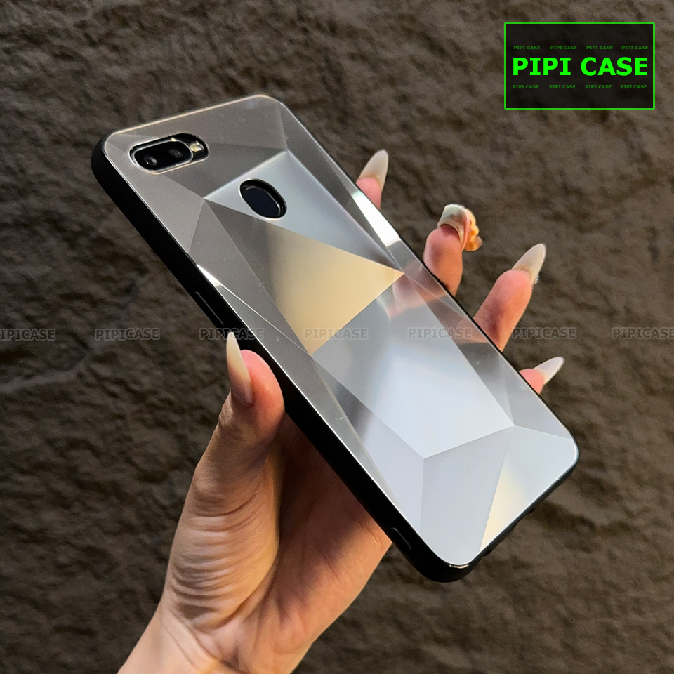 Ốp Lưng Oppo F9 - Kim Cương 6D - Bạc_thumbnail_1