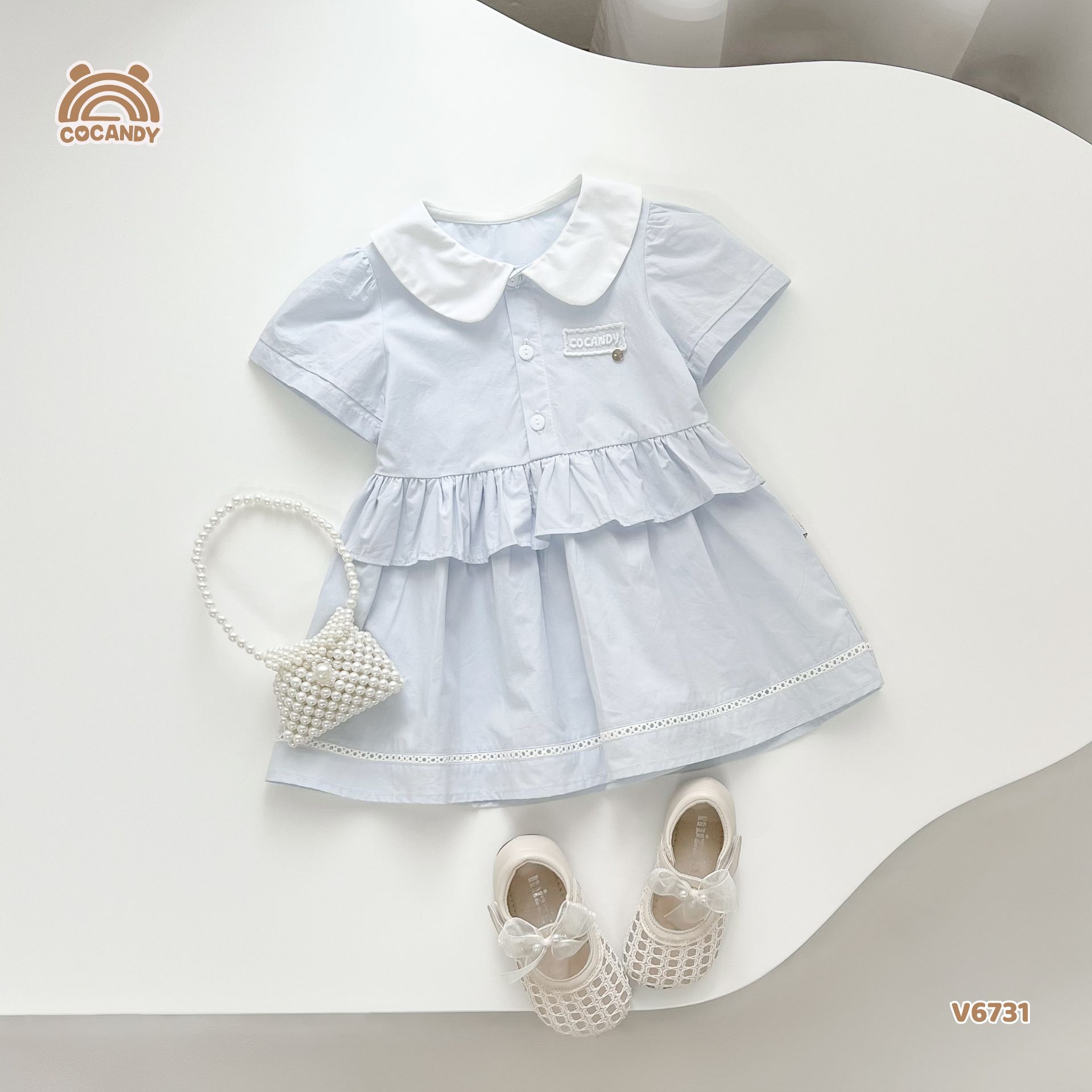 Váy cộc XANH DƯƠNG viền bèo tag ngực_thumbnail_0