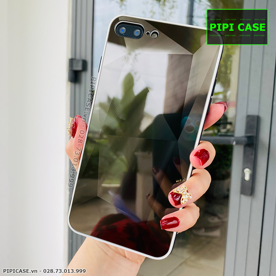 Ốp Lưng iPhone 7 Plus / 8 Plus - Kim Cương 6D - Đen Viền Trắng_thumbnail_4