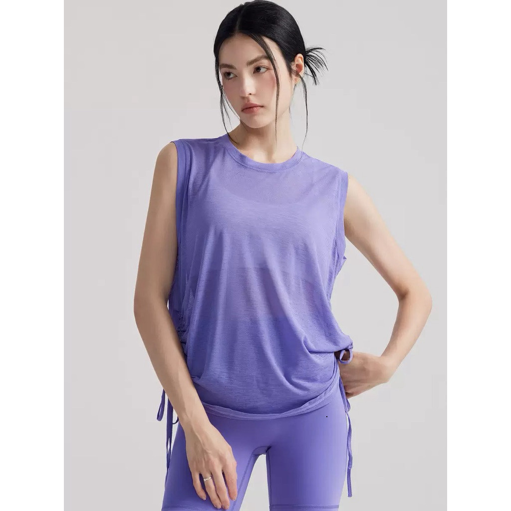 Áo Tanktop Thể Thao Nữ Ba Lỗ Rút Dây Form Rộng Vải Lưới Mè Thoáng Khí Thấm Hút Nhanh Khô_thumbnail_18