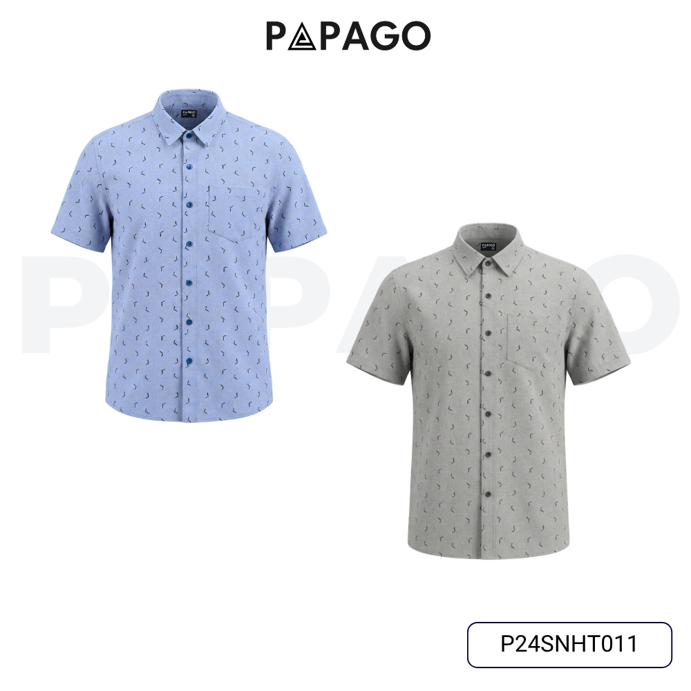 Combo 2 Áo Sơ Mi Nam Trung Niên PAPAGO Vải Xô Đũi Họa Tiết, Thấm Hút Mồ Hôi, Thoáng Khí - CB2SNHT011_thumbnail_6