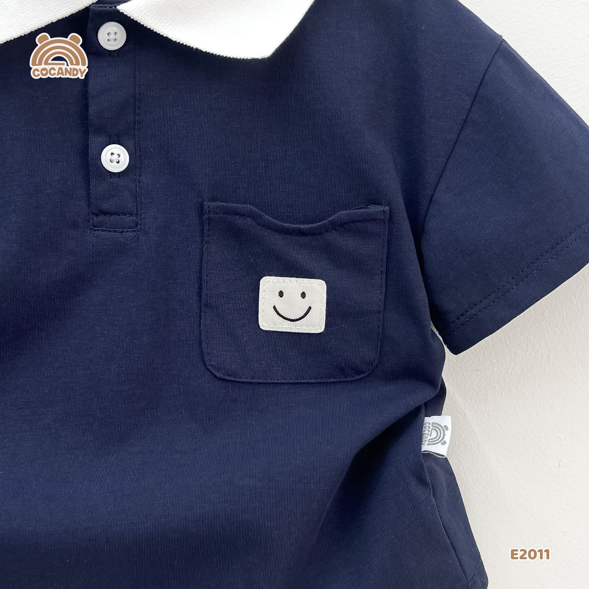 Áo cộc polo XANH THAN phối túi mặt cười_thumbnail_2