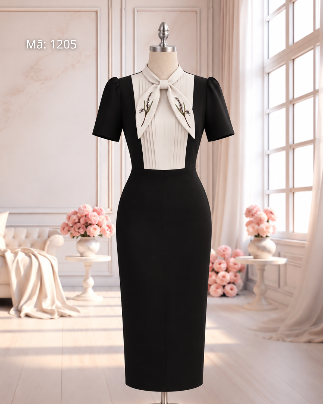 Đầm Bút Chì Ly Ngực Cổ Vạt_thumbnail_0