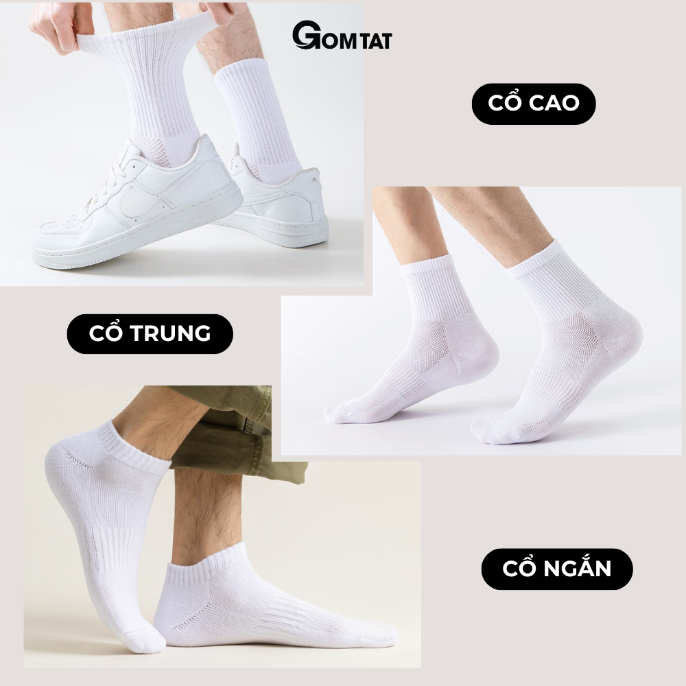 Combo tất cổ trung nam nữ GOMTAT chất liệu cotton cao cấp, thiết kế mặt lưới thoáng khí - STA-KLB_thumbnail_7