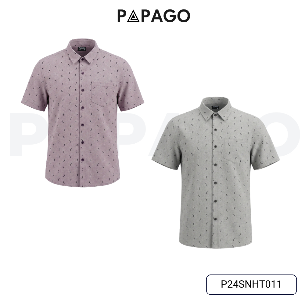 Combo 2 Áo Sơ Mi Nam Trung Niên PAPAGO Vải Xô Đũi Họa Tiết, Thấm Hút Mồ Hôi, Thoáng Khí - CB2SNHT011_thumbnail_9