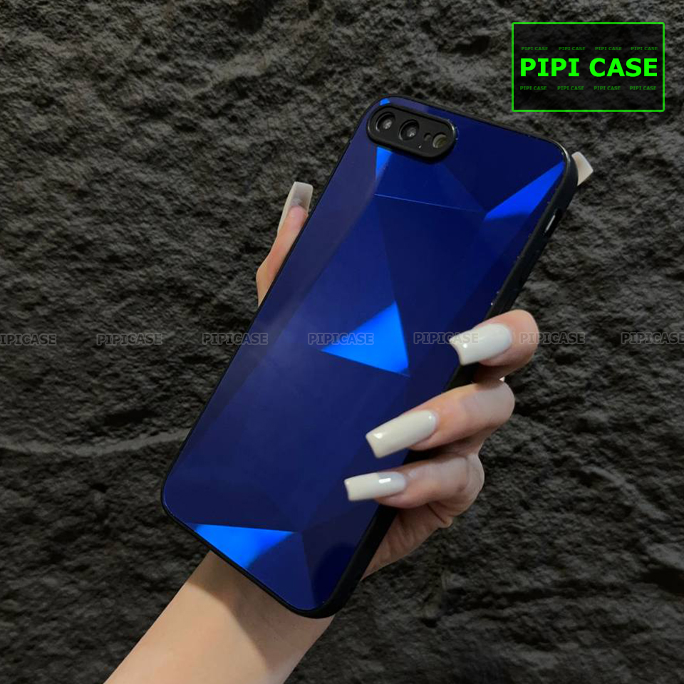 Ốp Lưng iPhone 7 Plus / 8 Plus - Kim Cương 6D - Xanh