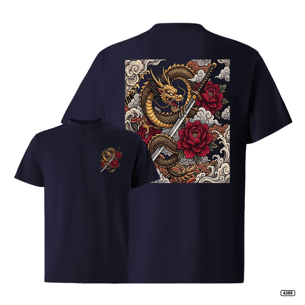 Áo thun nam dragon rose form rộng TeePrint 4388_thumbnail_16