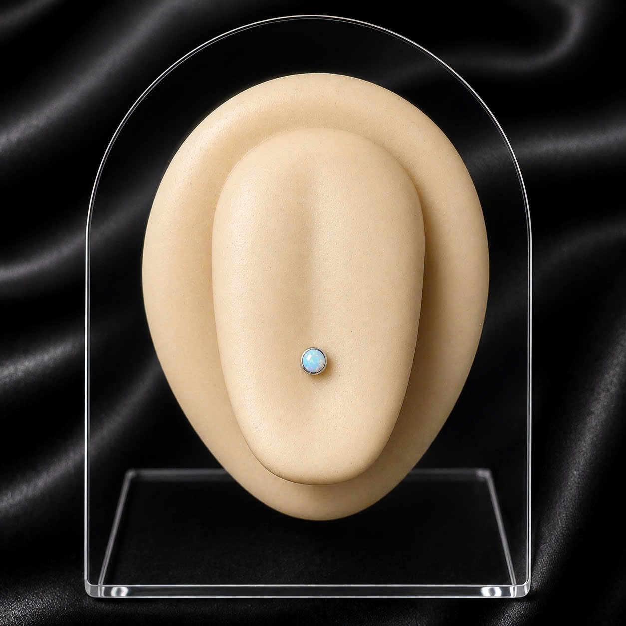 khuyên lưỡi titan đá opal trắng 3mm._thumbnail_3