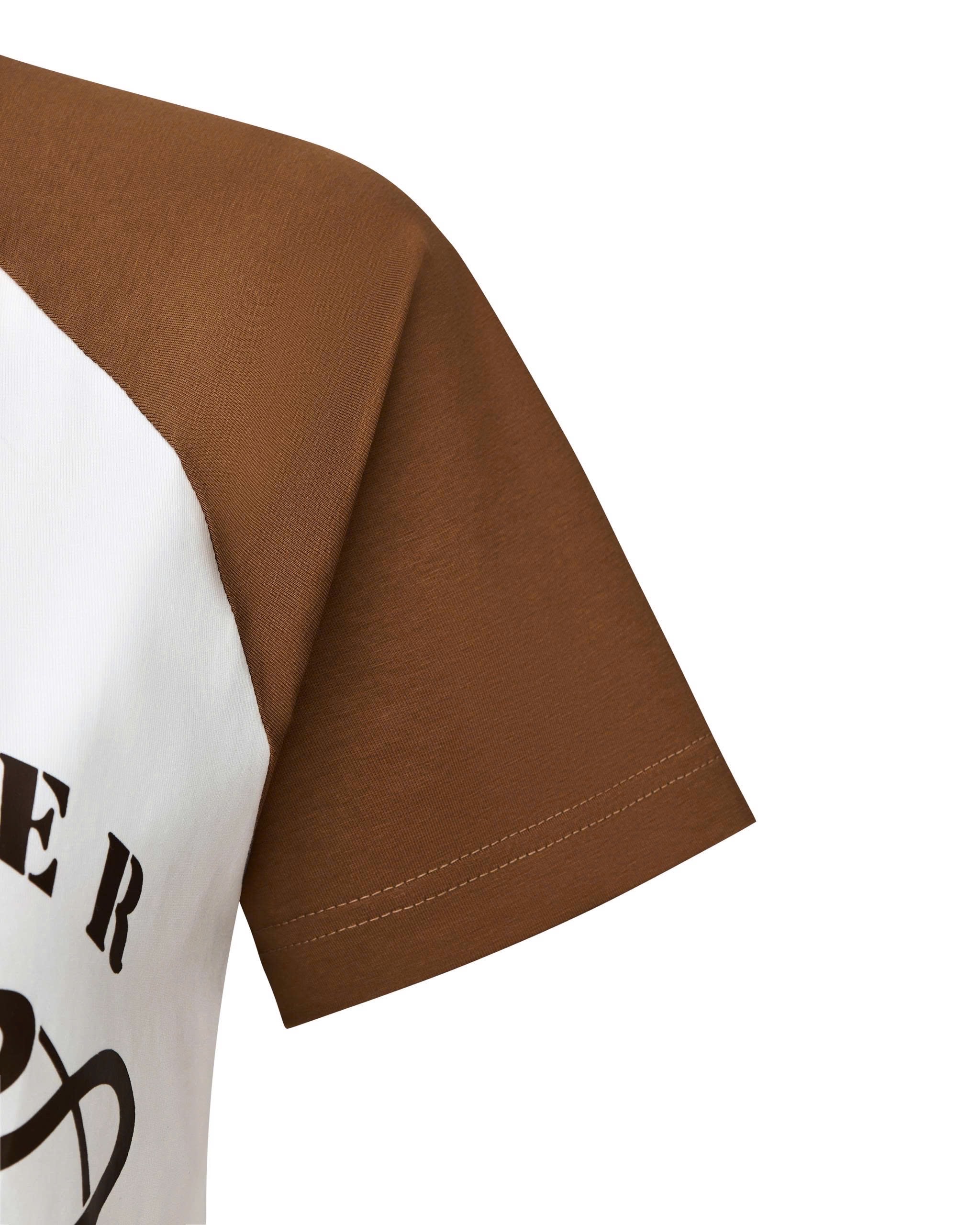 Áo Thun Raglan Phối Màu In Chữ Bigsize Nữ Form Ngắn Cotton Co Giãn - Trắng Nâu - Vừa 55–90kg - V-AK120_thumbnail_5