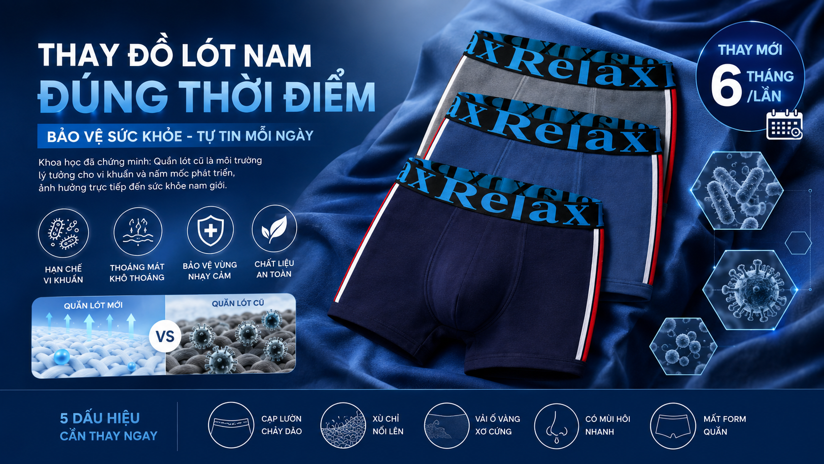 Bao Lâu Thì Nam Giới Nên Thay Mới Đồ Lót Một Lần? Dấu Hiệu Nhận Biết Sợi Vải Đã Lão Hóa