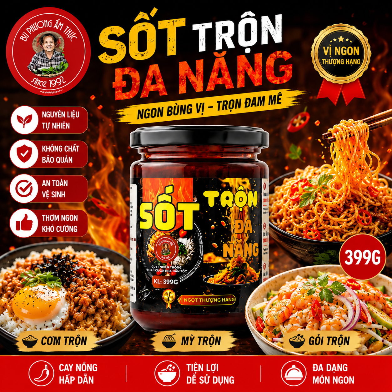 Sốt Trộn Đa Năng Bu Phương 399G – Cơm Trộn Hàn Quốc, Mì Trộn, Gỏi Hải Sản Đậm Vị - BP51