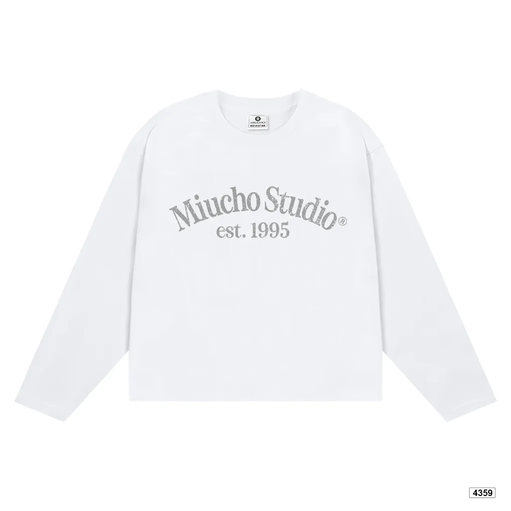 Áo thun nữ form boxy tay dài cổ tròn in chữ Miucho 4359_thumbnail_0