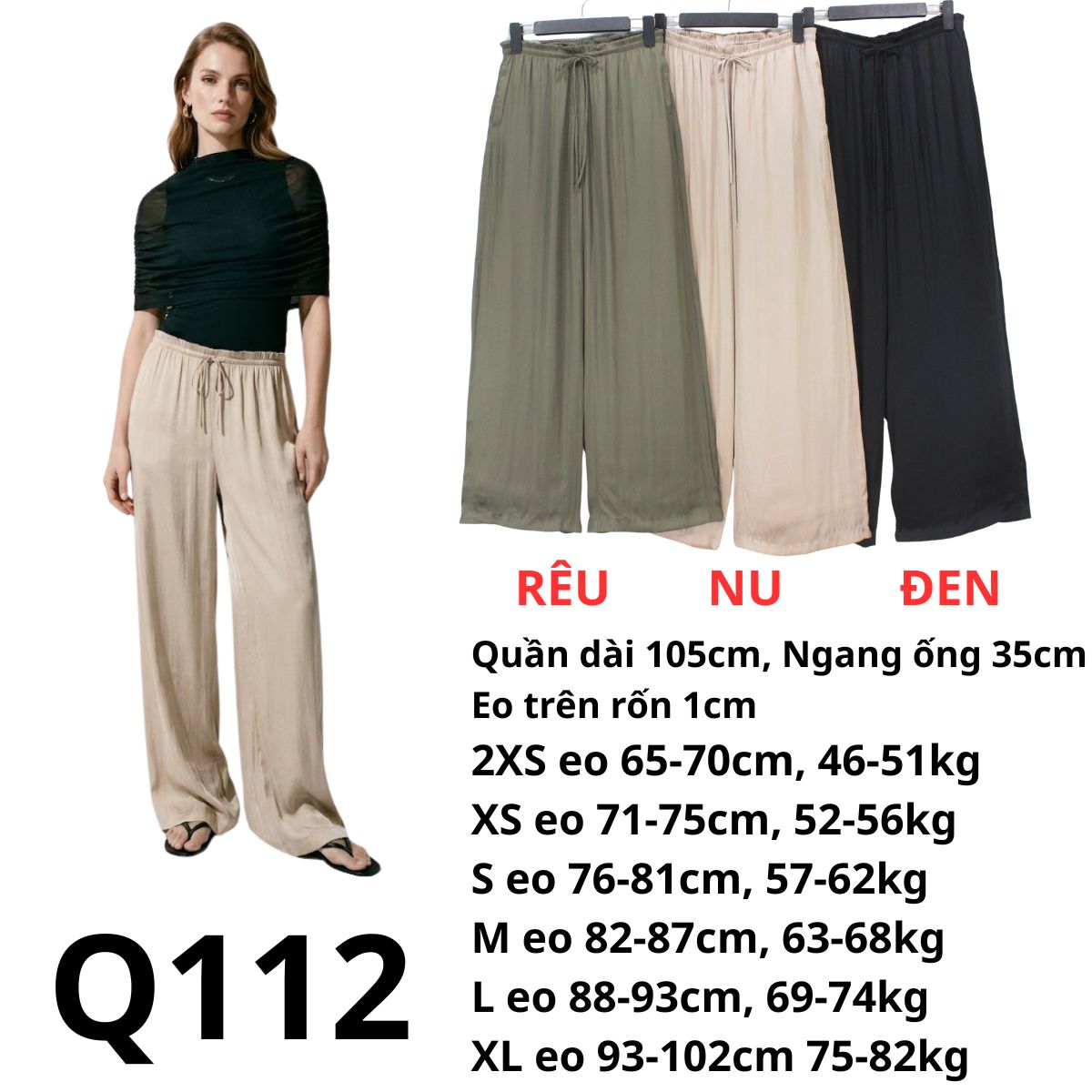 Q112- Quần lụa Hàn