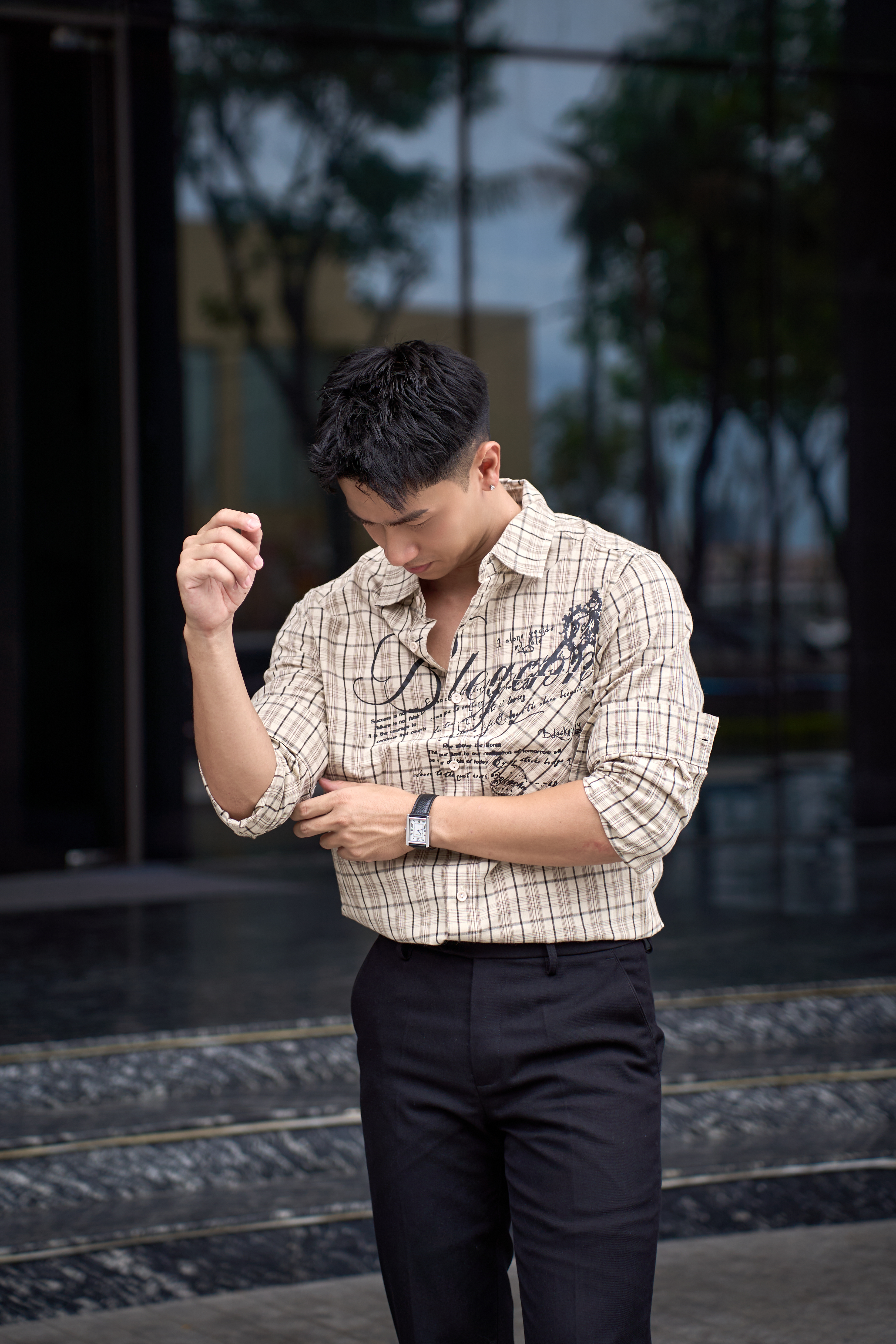 SA114 - Áo sơ mi nam kẻ caro in chữ phong cách streetwear dáng rộng_thumbnail_3