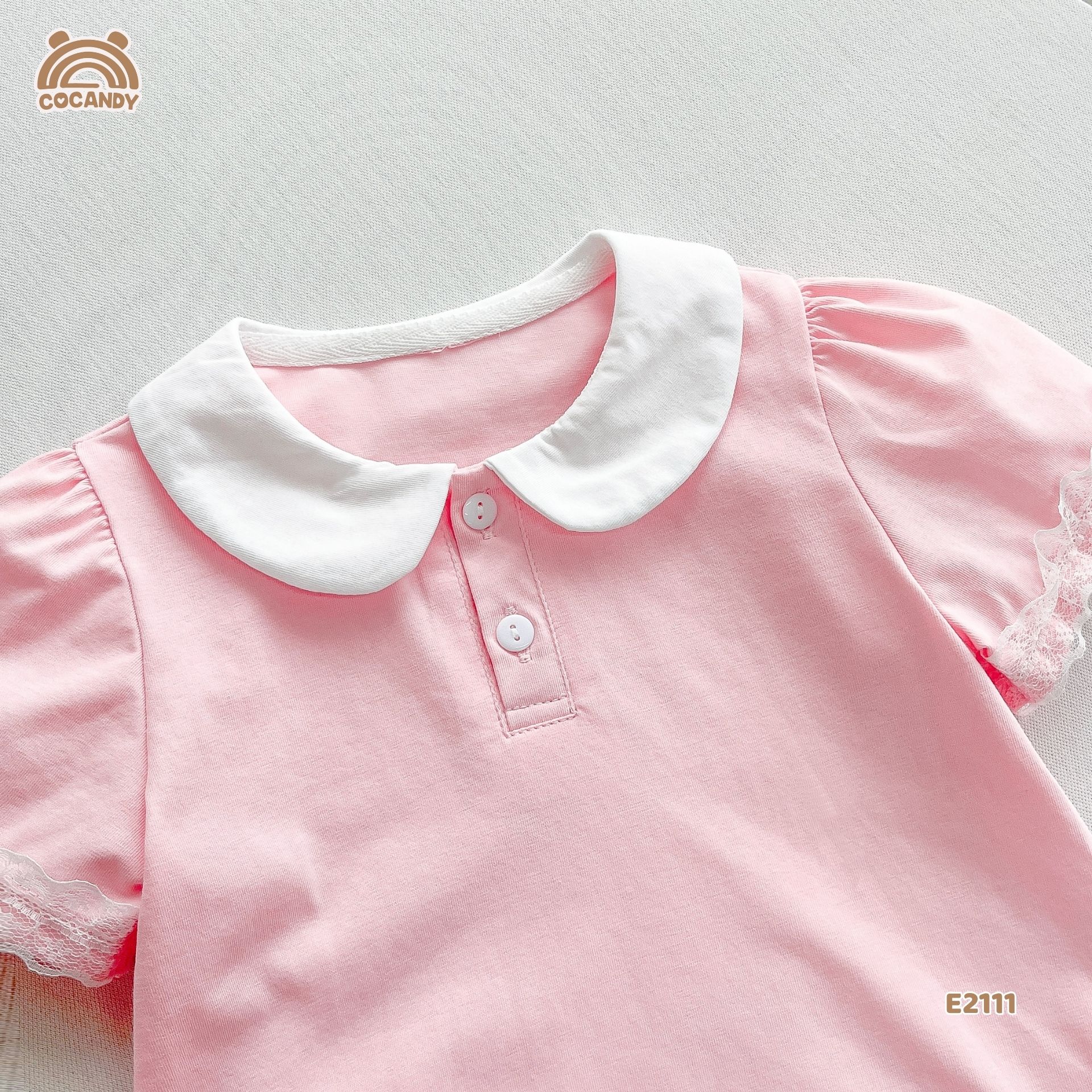 Áo cộc polo HỒNG tay nhún ren_thumbnail_4