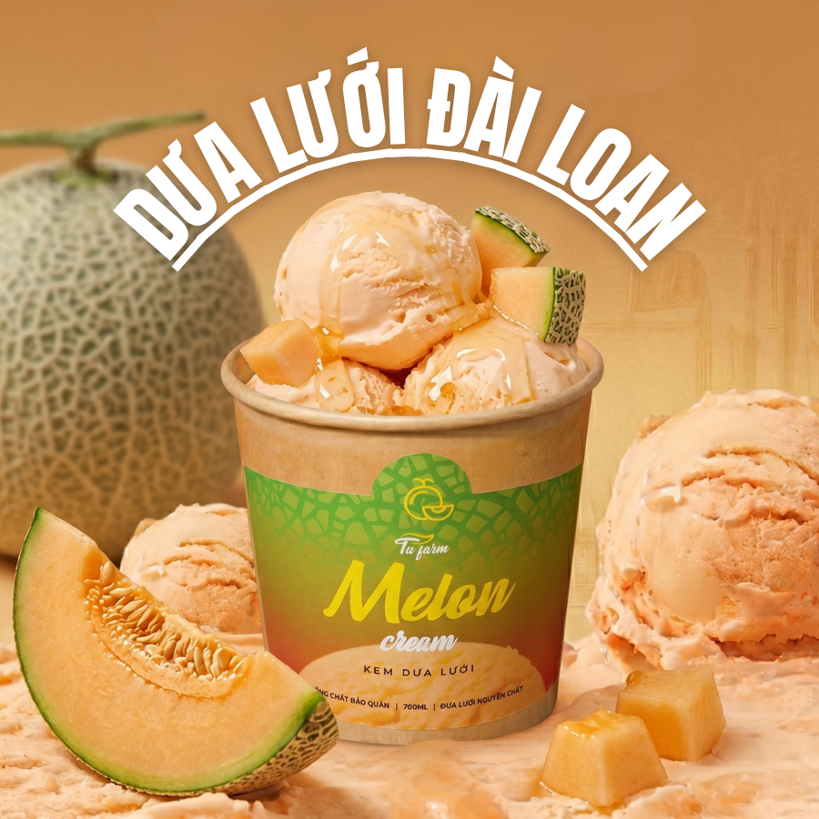 Kem Gelato - Vị Dưa Lưới Đài Loan
