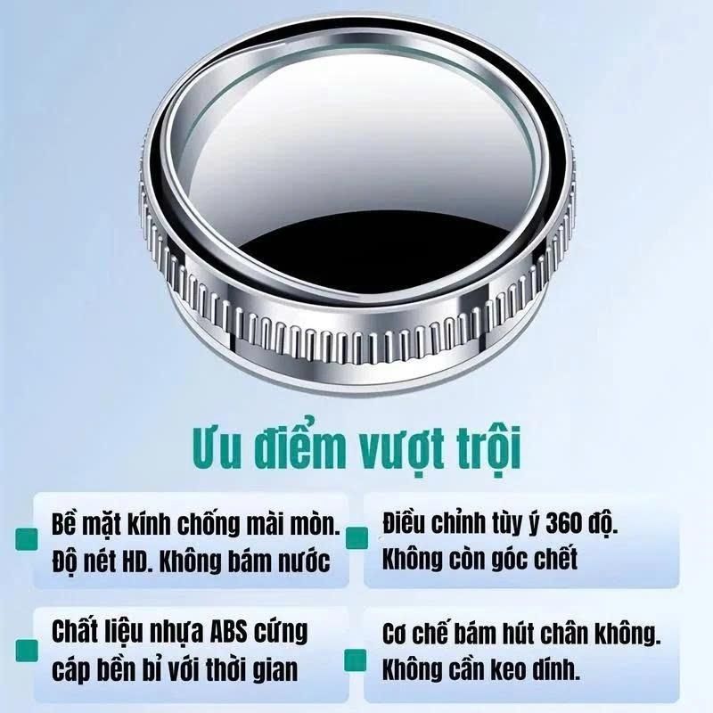 Gương Cầu Lồi Hít Chân Không Cao Cấp Tiện Lợi, Gắn Kính Chiếu Hậu Ô Tô Xoay 360 Độ Xóa Điểm Mù_thumbnail_6