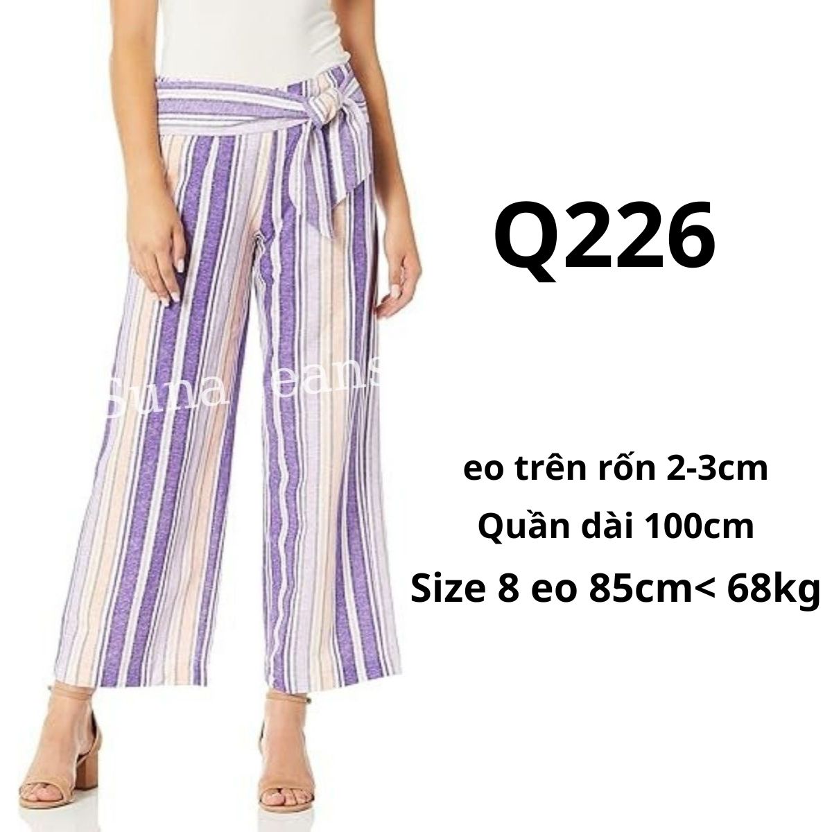 Q226- QUẦN LINEN SỌC TÍM