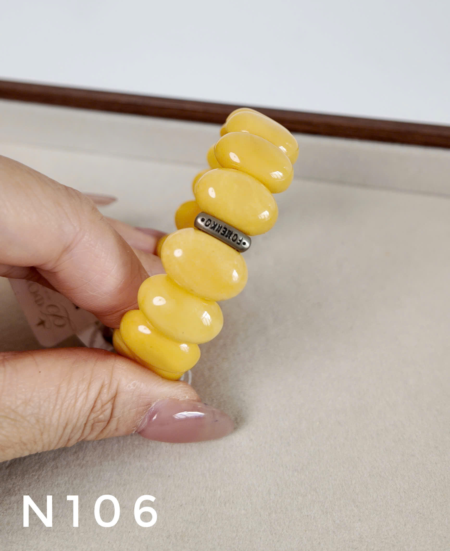 Lắc Tay Hổ Phách Vàng Lạp Bản Oval Bóng – N106_thumbnail_3