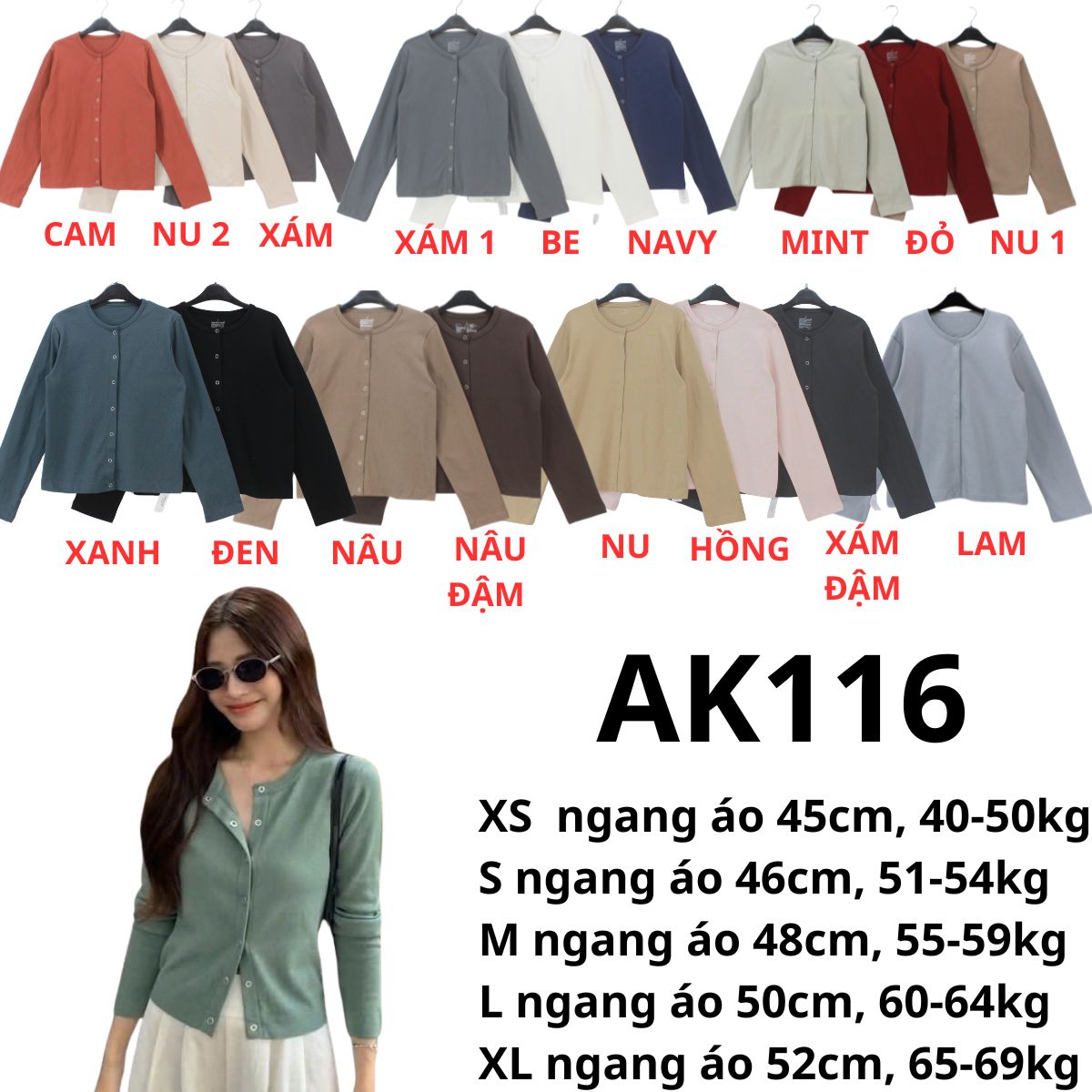 AK116 - Áo khoác Uni