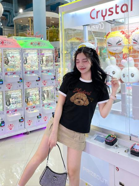 Áo thun Baby tee Poodle Nâu cotton Underthinker_thumbnail_1