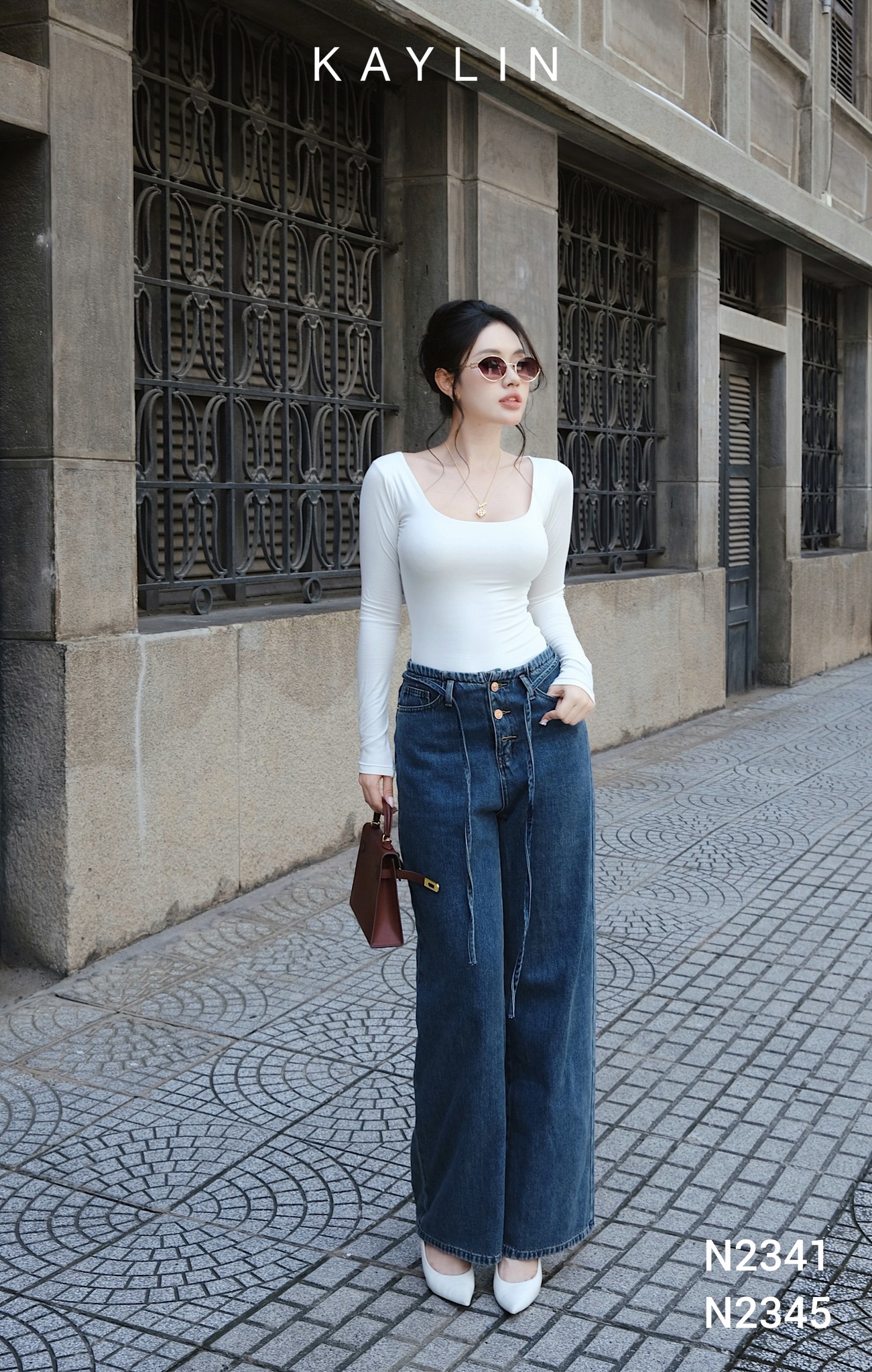 Áo Thun Tay Dài KAYLIN Cổ U