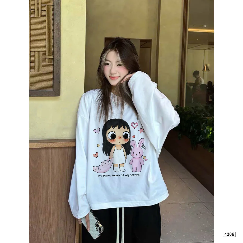 Áo thun tay dài unisex form boxy Miucho 4306_thumbnail_5