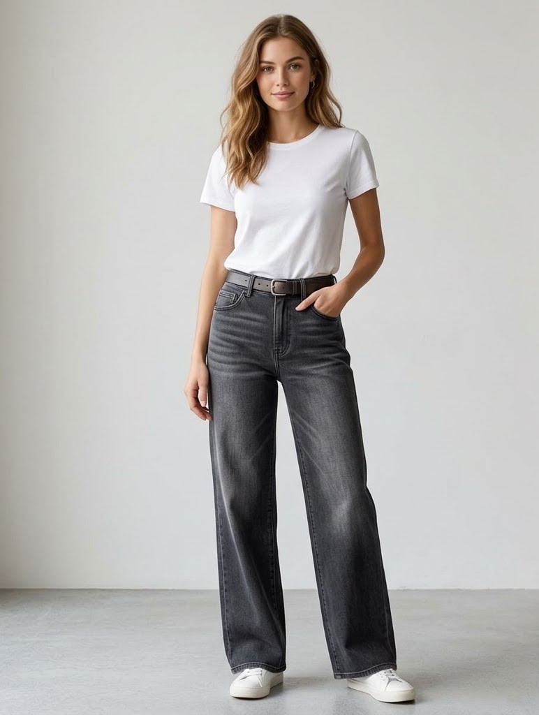 QJ127 - Jeans xám đen HD