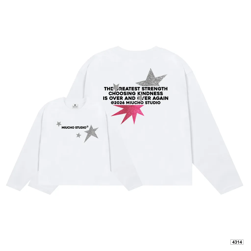 Áo thun tay dài unisex form boxy star strength Miucho 4314_thumbnail_0