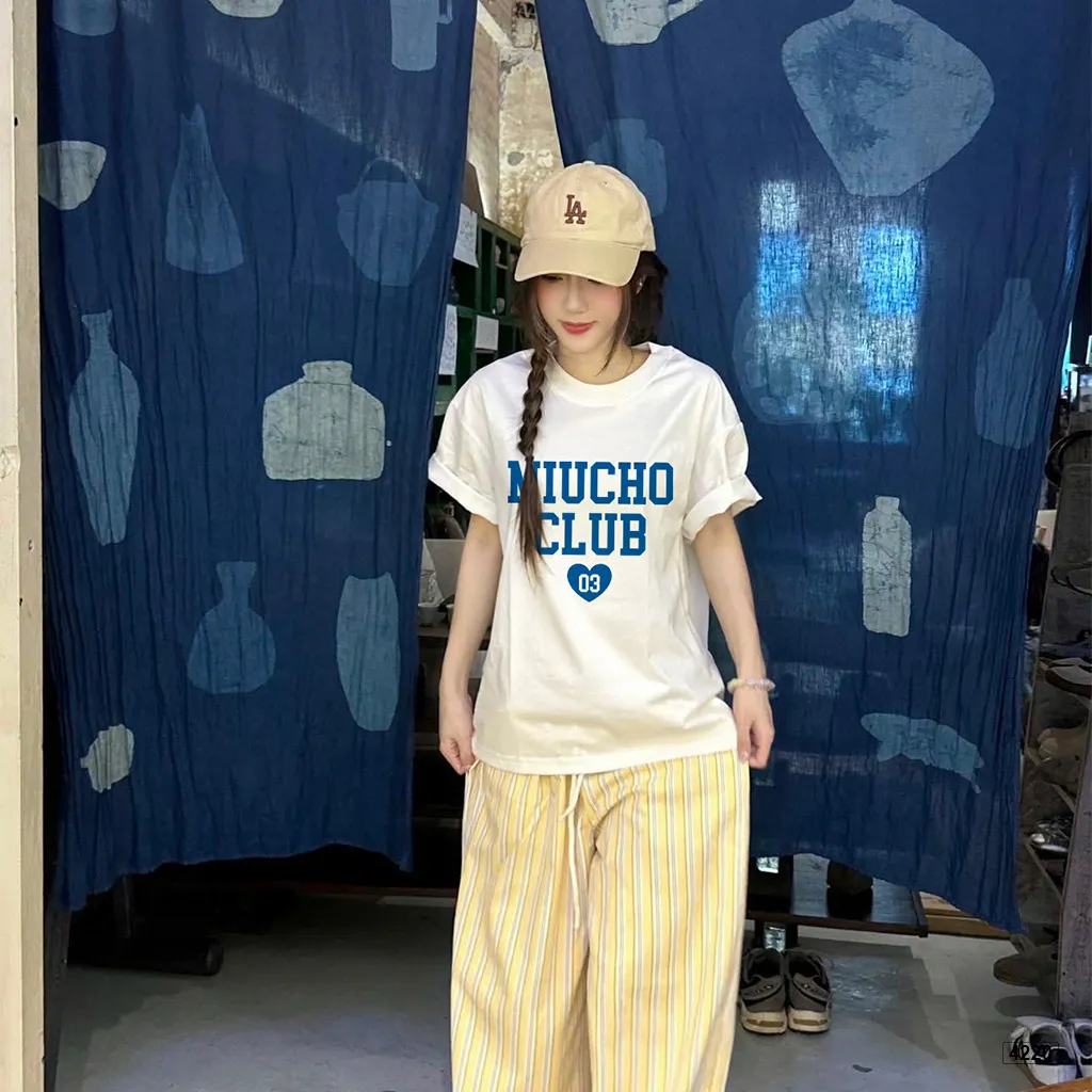 Áo thun boxy unisex phối chữ basic Miucho 4220_thumbnail_6