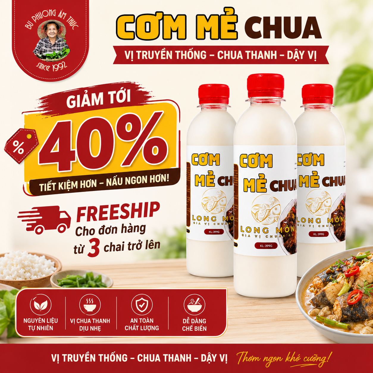 Combo 2 Chai Cơm Mẻ Chua Bu Phương 399G – Nấu Giả Cầy - BP16-2_thumbnail_5