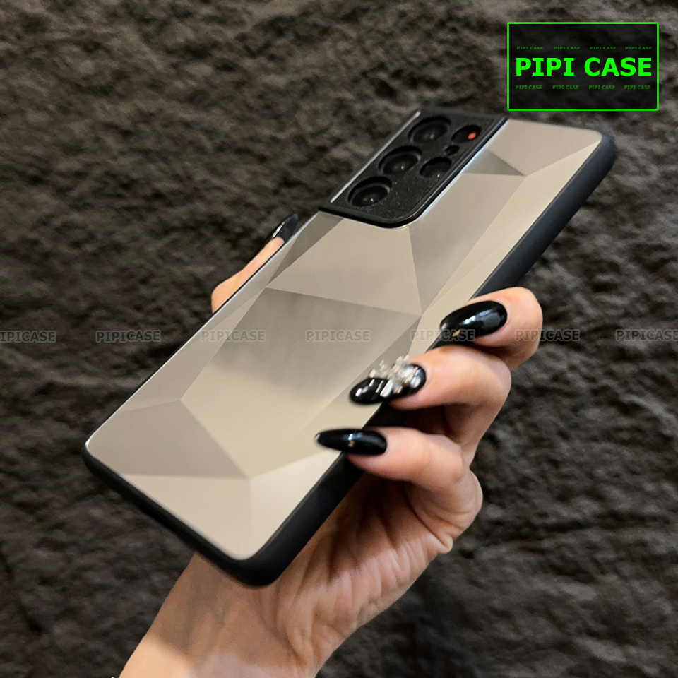 Ốp Lưng Samsung S21 Ultra 5G - Kim Cương 6D - Bạc_thumbnail_2