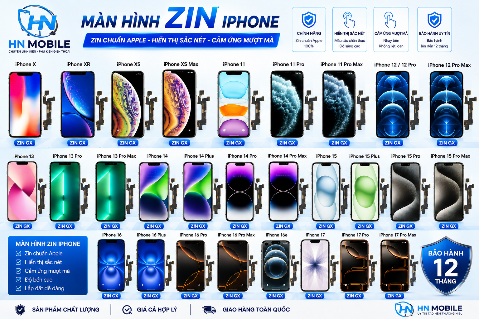 Màn Hình Zin iPhone 