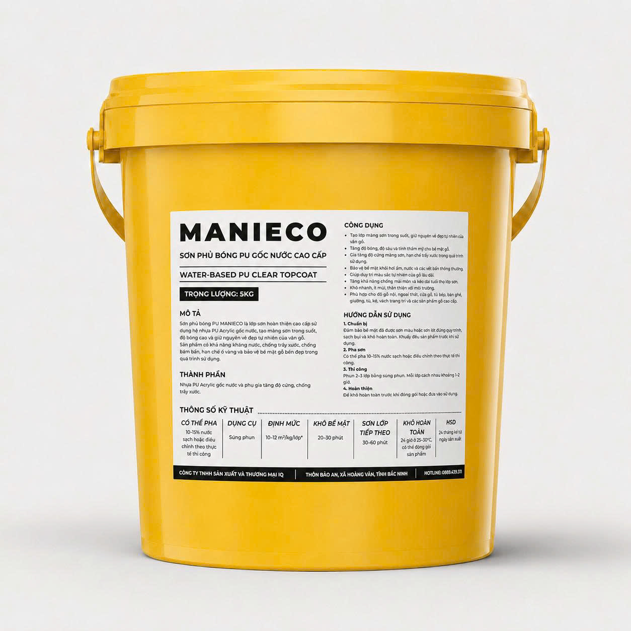 Sơn phủ bóng PU gốc nước Manieco