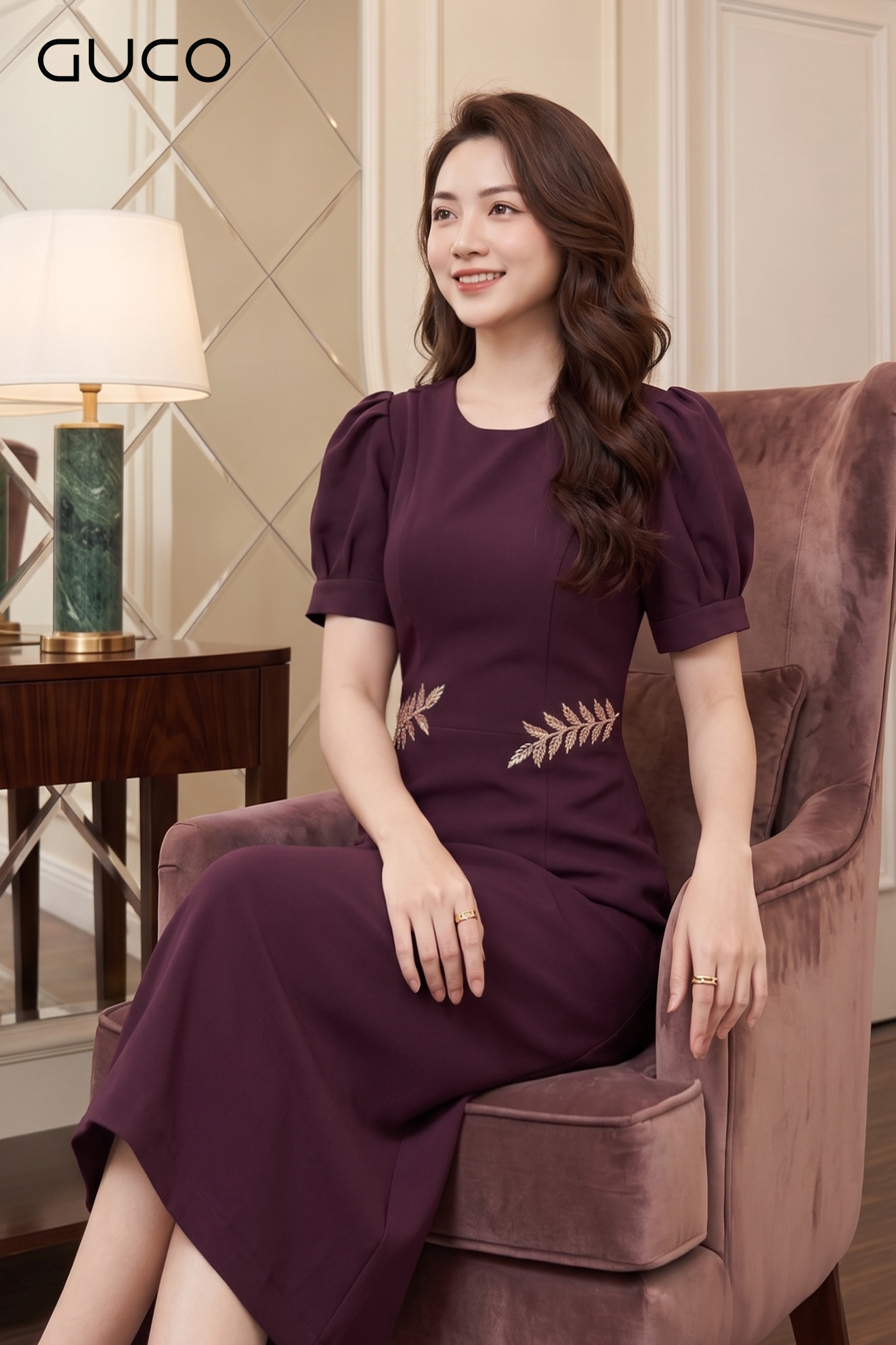 Đầm Body Đỏ Đô Đính Đá Sang Trọng_thumbnail_2