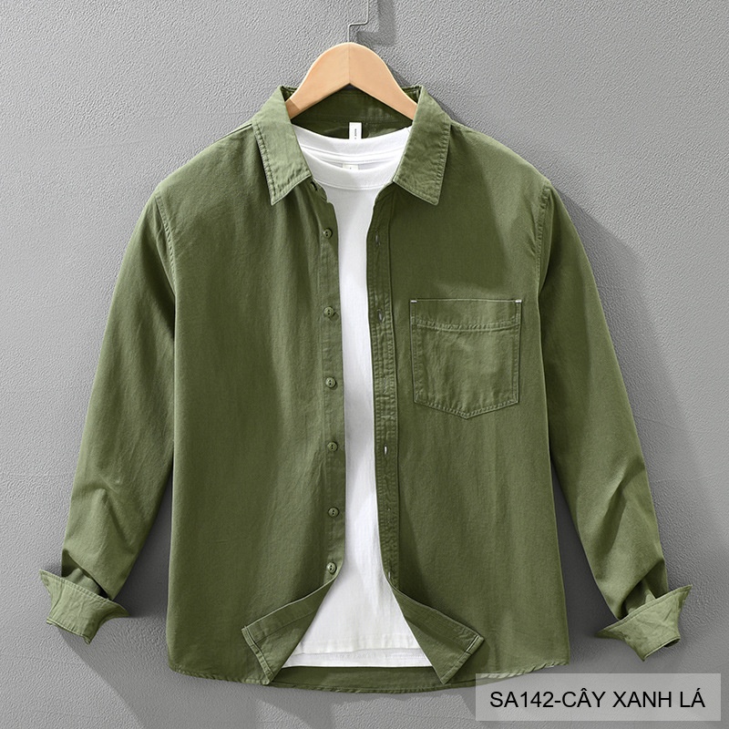 SA142 - Áo Sơ Mi Dài Tay Nam Phong Cách Nhật Bản Chất Cotton 100% Đa Năng_thumbnail_12