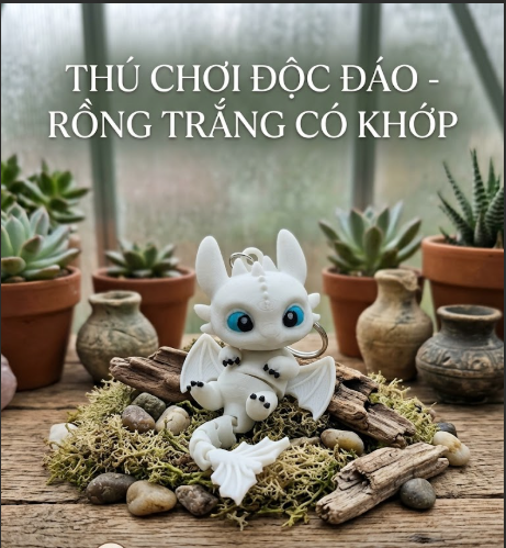 Móc khóa Rồng Răng Sún - Màu Trắng_thumbnail_4