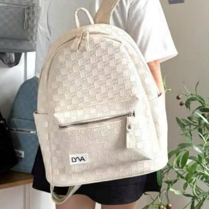 (Không Móc Khóa) Balo Thời Trang Họa Tiết Caro Dập Nổi Chống Nước Nhiều Ngăn Phong Cách Hàn Quốc BL054
